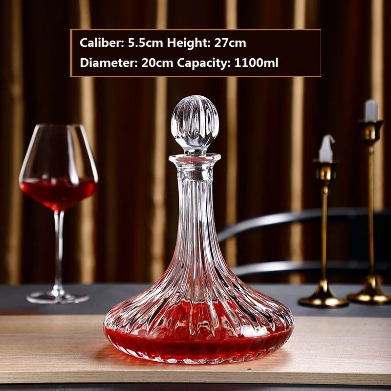 Decantador De Vinho Com Padrão De Martelo Com Tampa, Separador De Vinho Tinto Criativo, Vidro De Cristal Criativo, Decantador De Uísque De Alto Grau, 1100ml