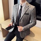 Moda catiônica seda casual terno jaqueta coreano fino ajuste de alta qualidade moda negócios noivo festa social terno roupas masculinas 5xl