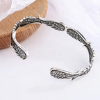 Nova moda asas de anjo pulseiras 925 prata esterlina jóias retro thai prata personalidade requintado abertura pulseiras tyb125
