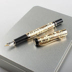 Jinhao-Caneta-tinteiro Escultura em Metal, Textura Dragão, Escrita Comercial, Canetas Caligrafia, Escritório, Papelaria Escolar, Tinta Caneta, Luxo