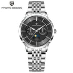 Pagani Design Novo 40mm Fase da Lua Multifuncional Relógio Masculino 100m À Prova D 'Água Vidro Safira Relógio de Quartzo Masculino