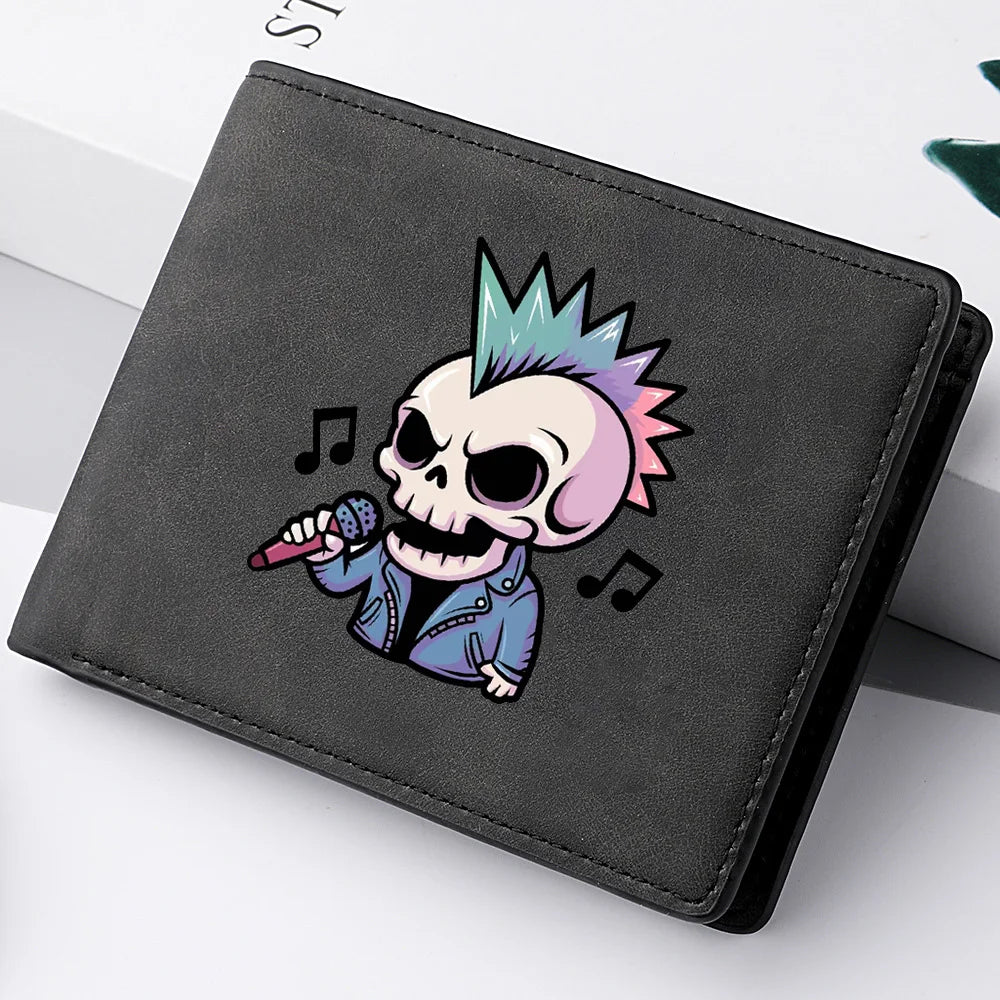 Masculino retro casual mini carteira curta titular do cartão estudante na moda impressão carteira design elegante e peculiar