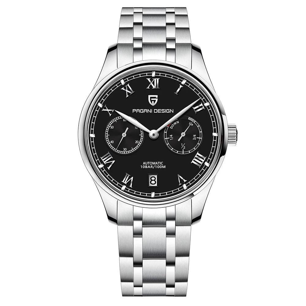 Pagani design nova série piloto relógio mecânico masculino luxo vidro safira display de armazenamento energia relógio automático masculino
