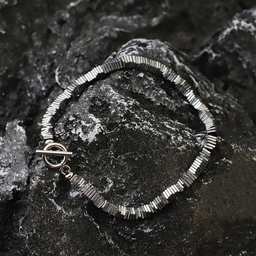 Único irregular 4mm pequena hematita pedra pulseira para homens vintage ouro prata cor semente contas braslet cura jóias pulseria