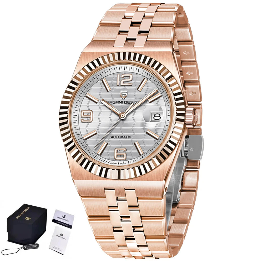 Pagani design novo relógio masculino totalmente automático relógio de negócios 100m à prova dwaterproof água relógio masculino de aço inoxidável caixa de presente requintada