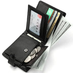 Carteira masculina titular do cartão de visita caso carteira curta de couro do plutônio saco de dinheiro de alta qualidade carteira de cartão de crédito masculino