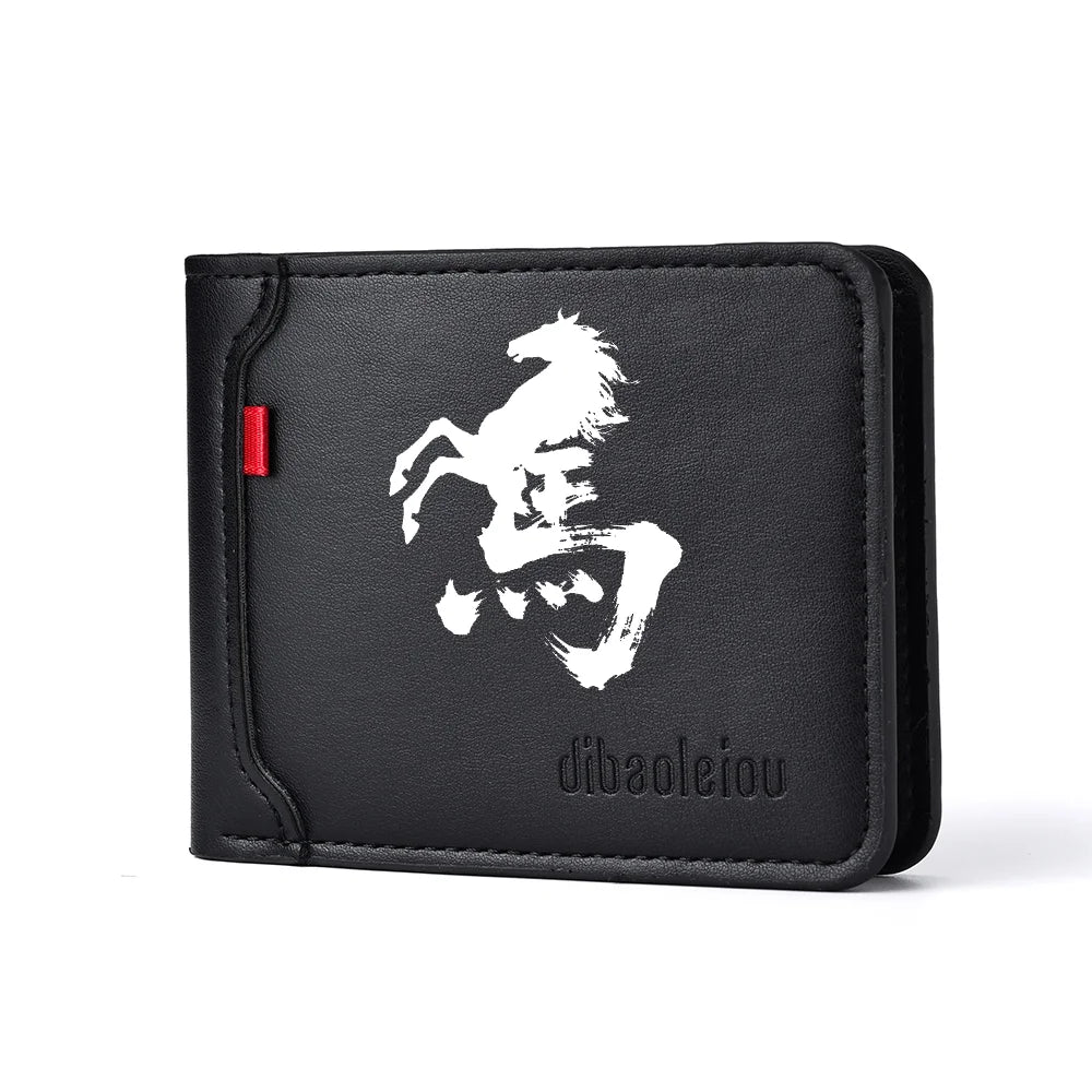 Carteira masculina ultrafina multifuncional casual de couro PU design personalizado elegante