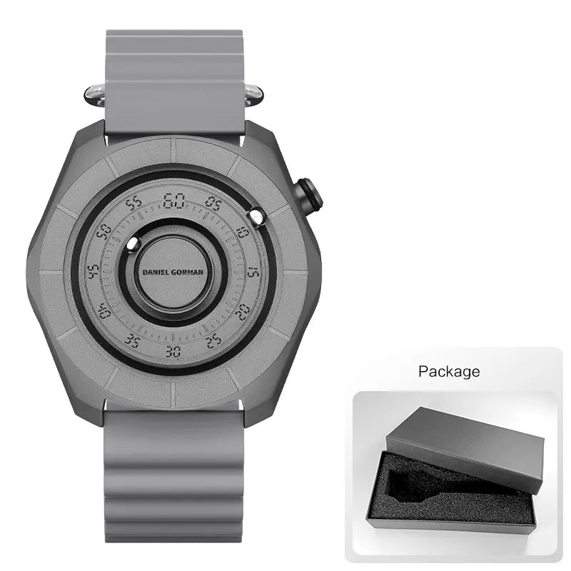 DANIEL GORMAN Relógio Esportivo para Homens Moda Verde Pulseira de Silicone Relógio de Pulso Luminoso À Prova D 'Água com Contas Magnéticas Mãos DG0788