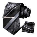 Clássico masculino floral gravata 8cm conjunto de gravata de seda bolso quadrado gravata clipe ternos de negócios acessórios noivo casamento cravat