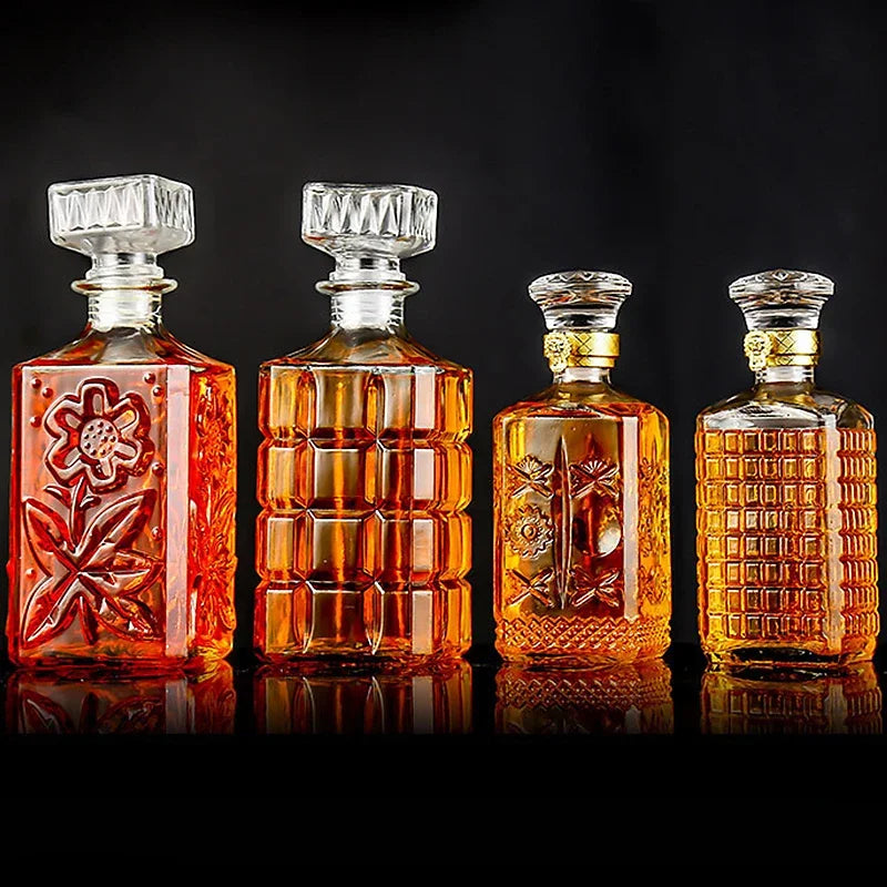 Dispensador de decantador quadrado de alta qualidade, 800-1000ml, garrafa de vidro de cristal, vinho com tampa de parafuso, aerador, espelho, jarro, presente, decoração de bar