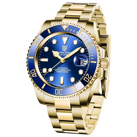 Pagani design 40mm relógio mecânico masculino safira aço inoxidável caixa de ouro à prova dwaterproof água relógio de negócios masculino relogio masculino