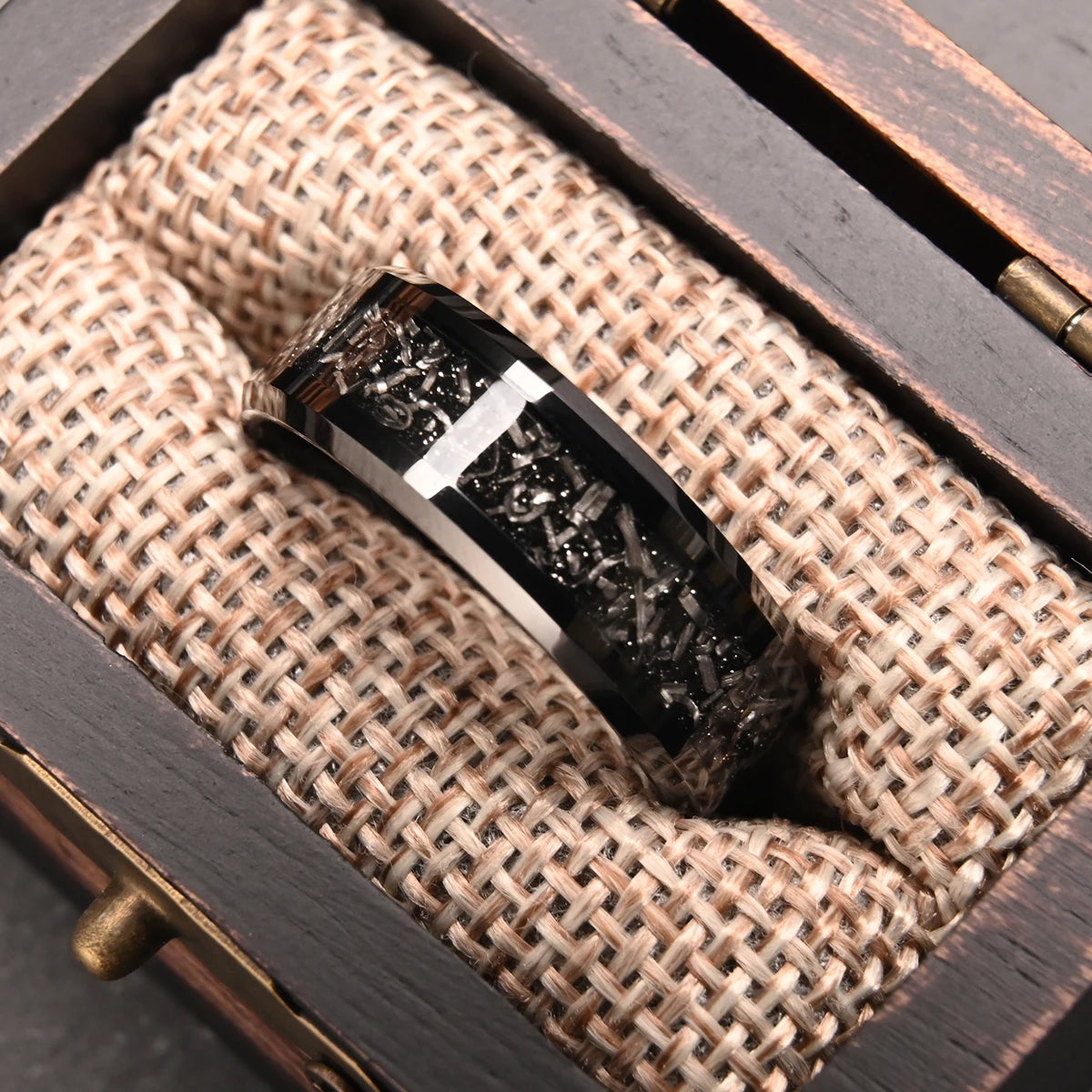 Anel de carboneto de tungstênio para homem anillos bague homme pareja de compromiso moda jóias alianças de casamento anéis de noivado de meteorito