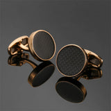 Abotoaduras De Fibra De Carbono Redonda Rosa Para Homens, Camisa Francesa, Material De Cobre, Novos Acessórios De Vestuário, Atacado