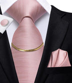 Hi-Tie-Gravatas de seda xadrez de luxo masculinas, conjunto de abotoaduras, design preto, presente de casamento, corrente de gravata moda