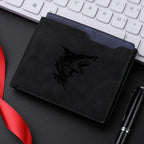 Carteira curta masculina com padrão de tubarão couro PU retrô design casual carteira com slot para vários cartões para jovens estudantes