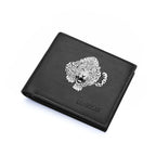 Carteira masculina com estilo europeu e vários compartimentos para cartões com zíper, uma carteira retrô dobrável dupla