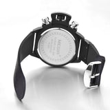 Megir moda masculina pulseira de silicone esporte quartzo relógios de pulso analógico display cronógrafo relógio preto para homem com calendário 2002