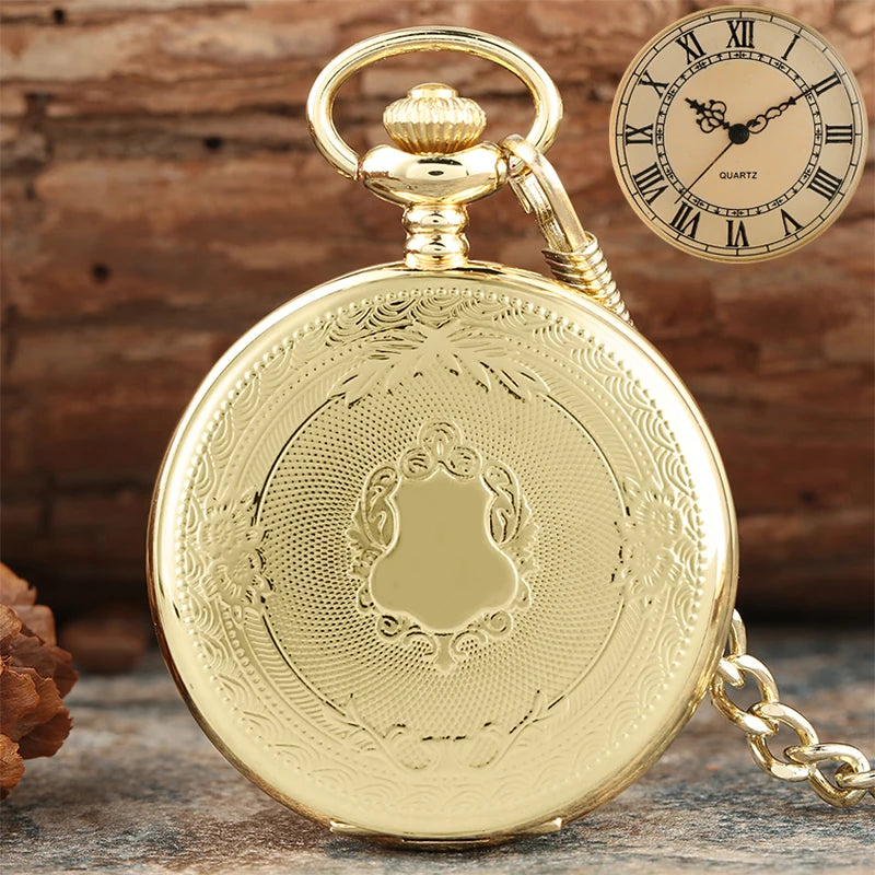 Luxo prata escudo coroa padrão relógio de bolso de quartzo moda colar pingente corrente jóias presente steampunk relógio para homem