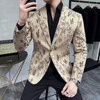 Blazer Masculino de Luxo Slim Fit Estampado - Elegância e Estilo para Toda Ocasião