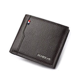 Carteira masculina de couro PU com estampa de lichia, cor sólida, presente de aniversário masculino