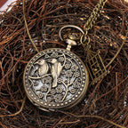 Dois pequenos pássaros estilo retro relógio de bolso de quartzo corrente steampunk colar pingente fob relógio animal com gaiola acessório
