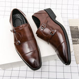 Sapato de couro de salto baixo apontado masculino, marca clássica, versátil, escritório, negócios, casual, formal, grande, tamanho 38-48