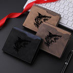 Carteira curta masculina com padrão de tubarão couro PU retrô design casual carteira com slot para vários cartões para jovens estudantes