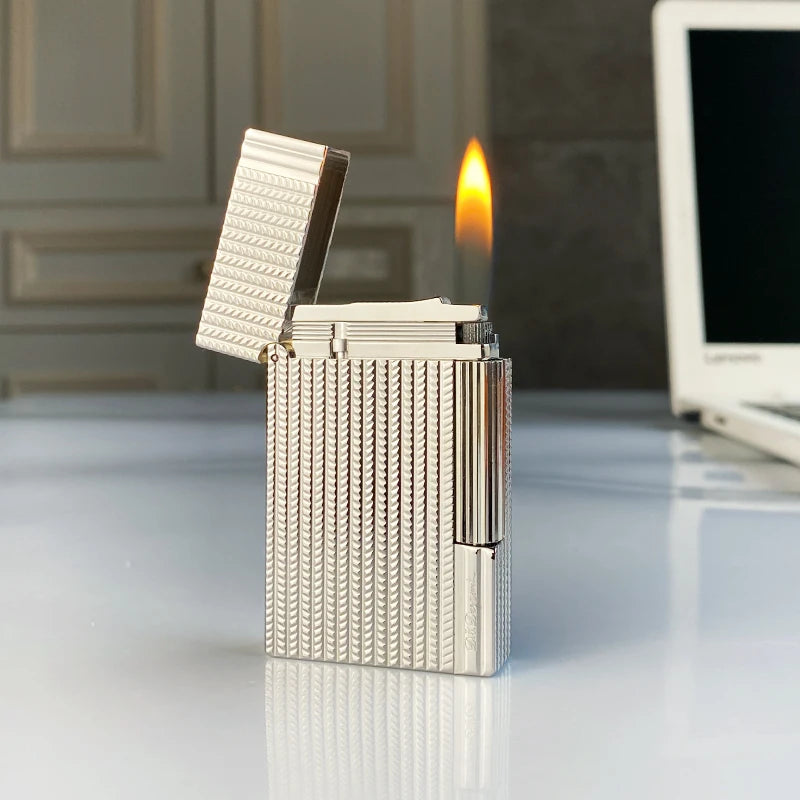 Isqueiro Windproof com som brilhante para homens, presente do cigarro retro, escudo de bronze, novo