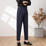 Nápoles 2025 novos homens terno calças moda listra fino ajuste negócios escritório social casamento calças de alta qualidade masculino calças casuais
