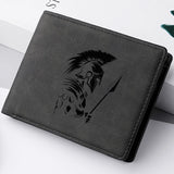 Carteira curta masculina de couro PU vintage fino porta cartão de crédito carteira compacta preta