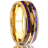 Anel de carboneto de tungstênio para homem anillos bague homme pareja de compromiso moda jóias alianças de casamento anéis de noivado de ametista