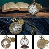 Vintage antigo cobre steampunk bronze oco engrenagem relógio de bolso de quartzo colar pingente corrente relógio masculino feminino com acessório