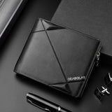 Carteira curta masculina de alta qualidade titular do cartão de crédito negócios casual multi-função zíper moeda bolso moeda carteira