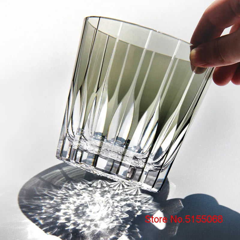 Sinta o Japão Edo Kiriko Cristal Uísque Copo, KAGAMI Design Brandy Cup, Uísque Snifter, Mão superior Esculpida Taças De Vinho, Copo De Licor