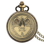 Vintage bronze chinês retro tai chi fofoca banish mau sorte relógio de bolso de quartzo colar pingente melhor amigo amizade jóias