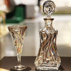 Conjunto De Vidro De Vinho Tinto Alto De Cristal, cristal Alto, uísque De Ouro
