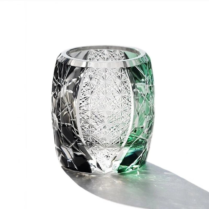 Japão kagami planeta edo kiriko copo de vinho luz das estrelas copos de uísque bloco cor mão escultura arte artesanato copo de uísque caixa de presente