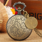 Vidro transparente torre eiffel dial design relógio de bolso de quartzo números romanos display pingente relógio colar reloj com acessório