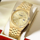 Megir relógio de quartzo estilo simples para homens, relógio de pulso analógico de negócios da moda com pulseira de aço inoxidável, data, mãos luminosas