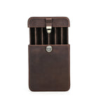 Caixa de charuto portátil de luxo com fivela de latão Humidor Cigar Box Estojo de couro para fumar Acessórios de armazenamento Compartimentos 3 ou 6 slots