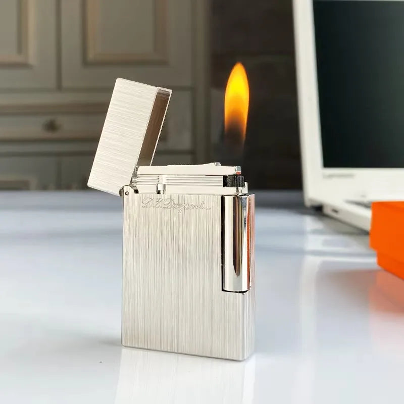 Mechero retro con som brilhante, carcasa de latón, enc endedor ein prueba de vento, regalo para hombre, novo