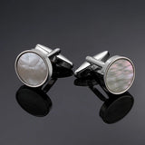 Camisa francesa Abotoaduras Material De Cobre, Abotoaduras De Shell Circular, Acessórios de Vestuário Masculino, Moda, Atacado