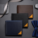 Carteira de couro com zíper PU para homens, bolso luxuoso, alta qualidade, novo