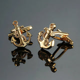 French Copper Material Shirt Cufflinks para homens, Boat Anchor Cufflinks, marca de moda, acessórios de vestuário, atacado