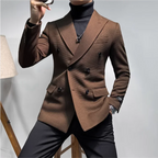 Elegante Blazer Masculino Duplo Breasted de Alta Qualidade