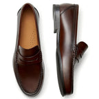 Mocassins de couro genuíno com camada superior vintage, mocassins respiráveis, design de condução, sapatos casuais de couro para homens