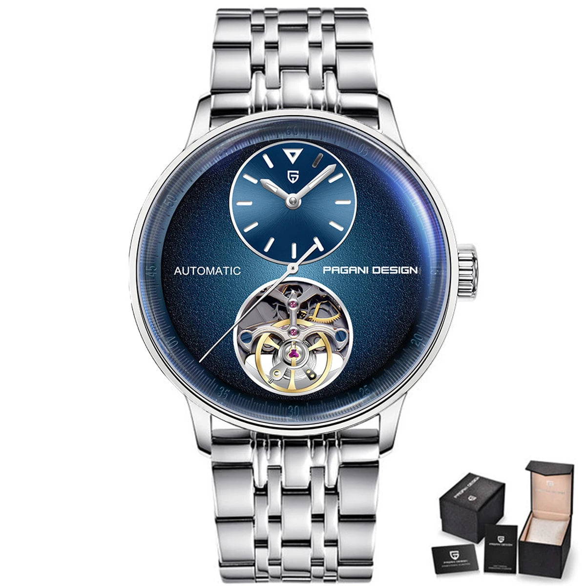 Pagani design novo 42mm relógio piloto moda relógio mecânico luz noturna relógio masculino automático de aço inoxidável 100m à prova dwaterproof água
