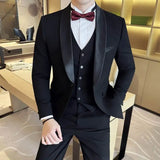 Fato de negócio clássico Slim Fit masculino, smoking formal, festa de casamento, plus size, outono, 3 peças, 6XL, 5XL