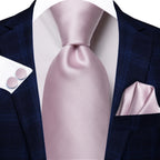 Conjunto clássico de gravata de seda masculino, gravata, floral, rosa, roxo, azul, elegante, lenço, abotoaduras, moda luxuosa, 3 peças
