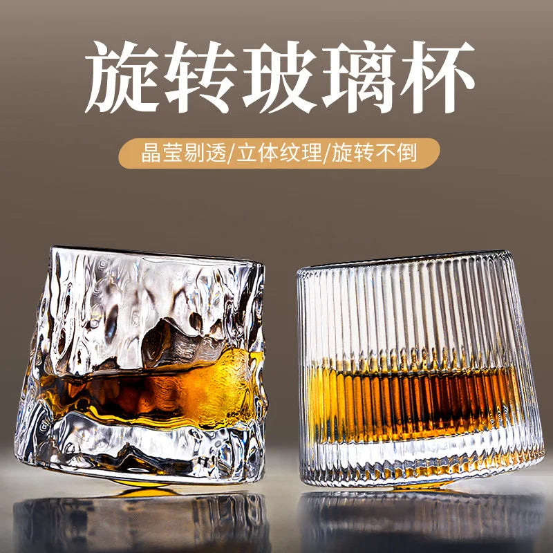 Engrossado girando vidro de cristal vinho ins vento nordic uísque vidro personalidade criativa vinho estrangeiro copo tumbler